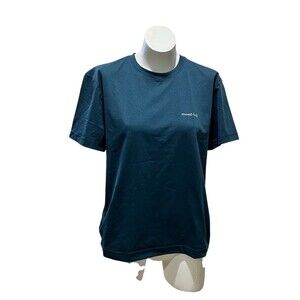 Montbell T-Shirt Men's M Blue Teal Logo Graphic Crew Neck Outdoor Tee